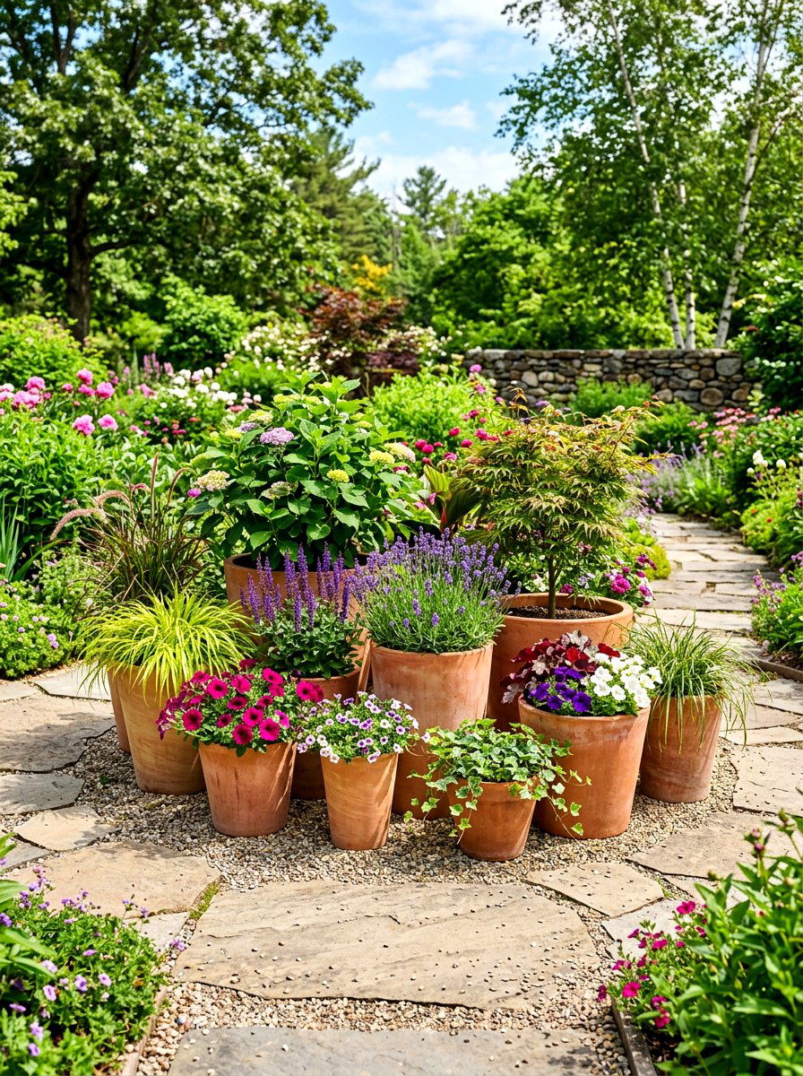 Container Plant Layout - 30 terrace garden ideas