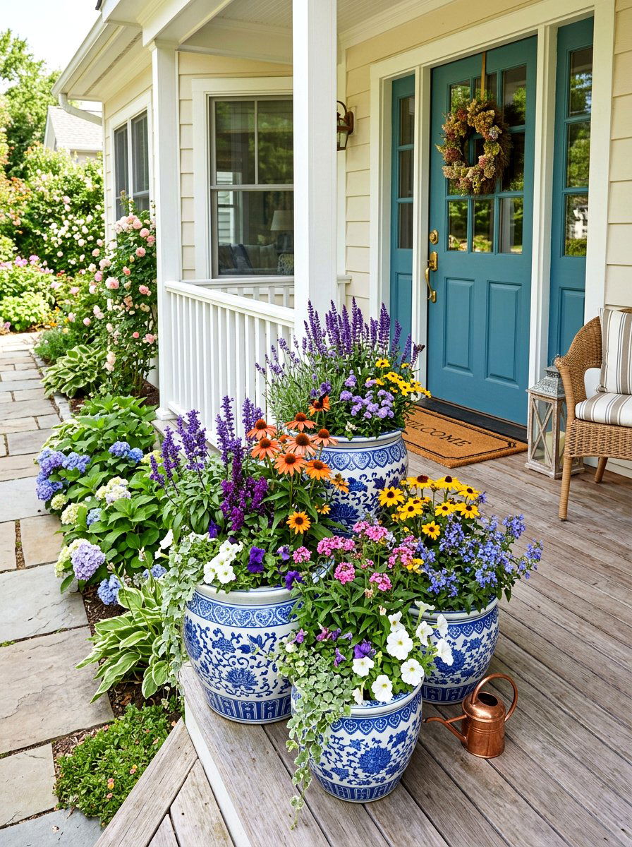 Container Pollinator Garden - 30 pollinator front yard ideas