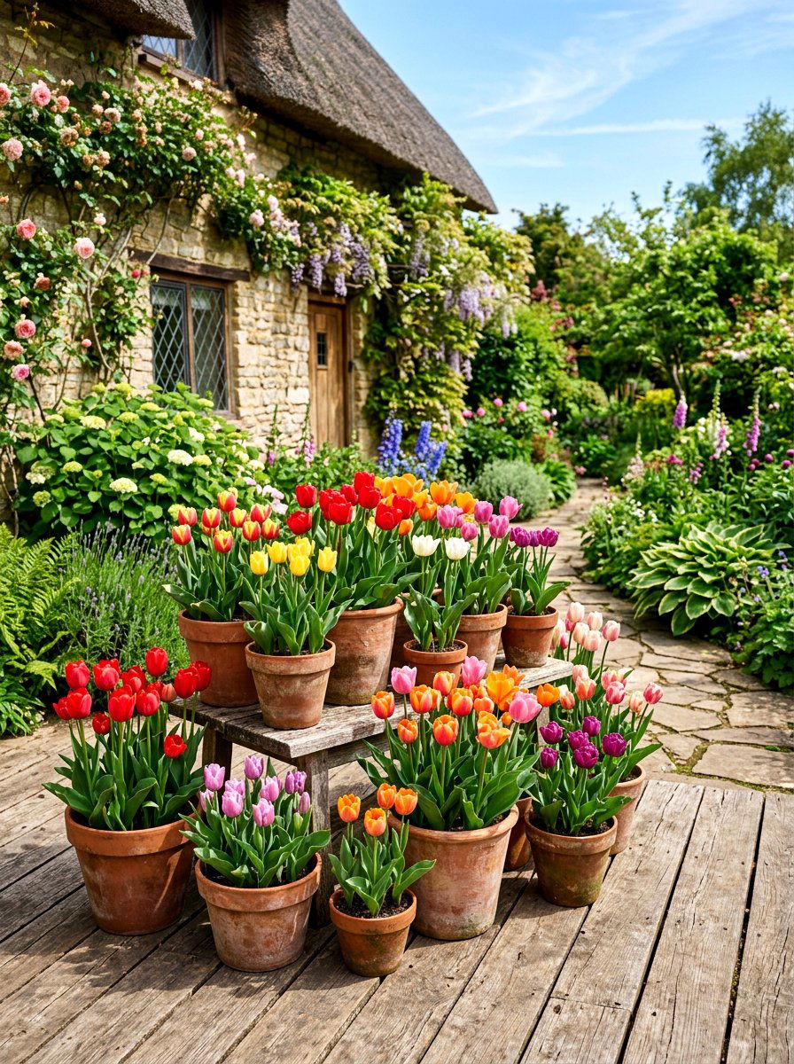 Container Tulip Garden - 30 tulip garden ideas