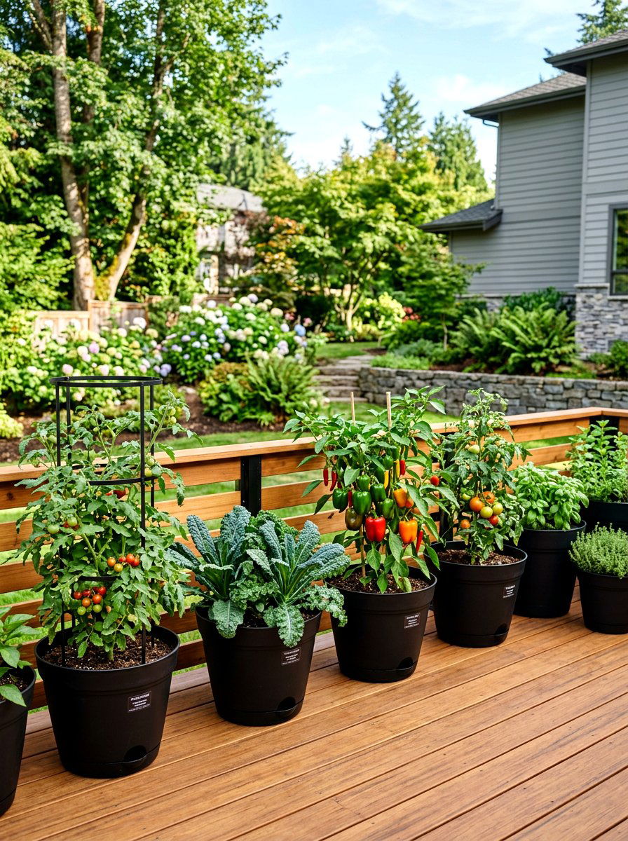 Container Vegetable Garden - 30 budget landscaping ideas