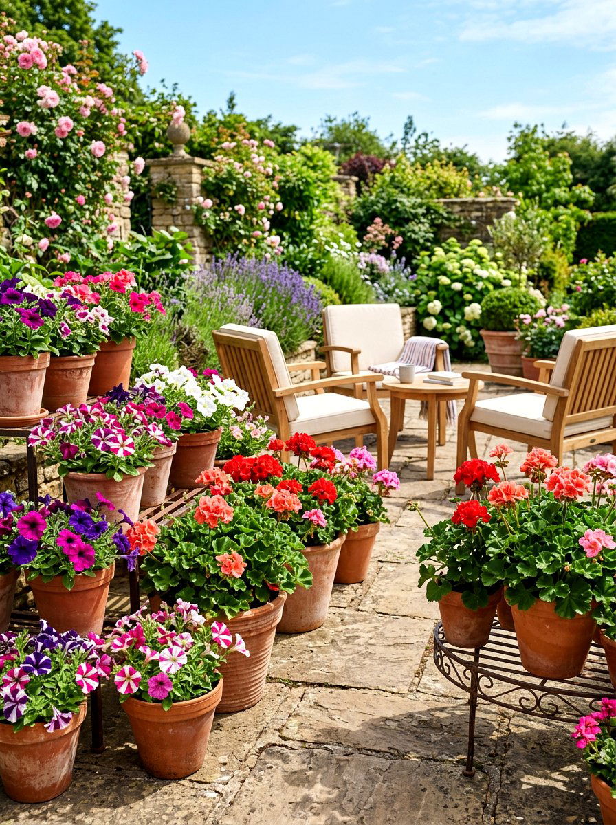 Container flower garden - 30 cottage cutting garden ideas