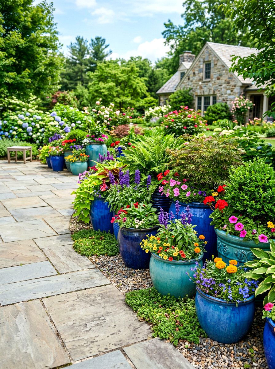 Container garden border - 30 backyard border planting ideas