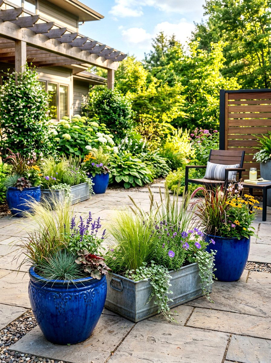 Container plants - 30 city backyard garden ideas