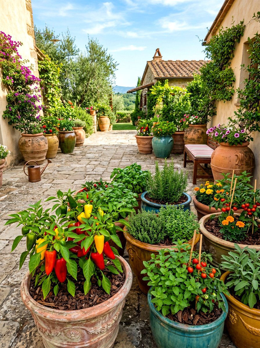 Container vegetable garden - 30 kitchen garden backyard ideas