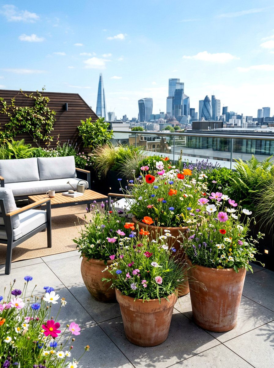 Container wildflower garden - 30 wildflower patch ideas