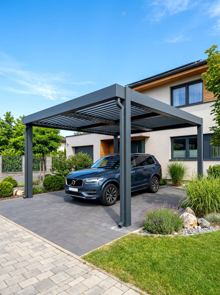Contemporary Aluminum Pergola Carport - 30 pergola carport ideas