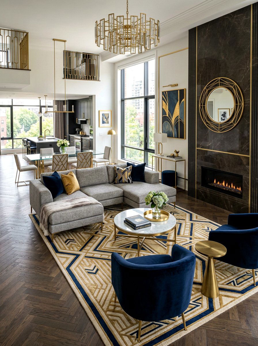 Contemporary Art Deco living room vibes - 30 art deco living room ideas