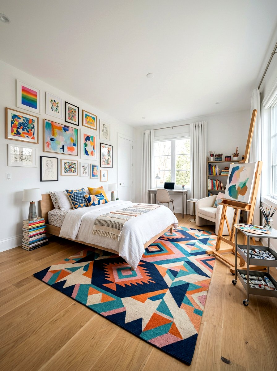 Contemporary Art Focused Girl Bedroom - 30 girls bedroom decor ideas