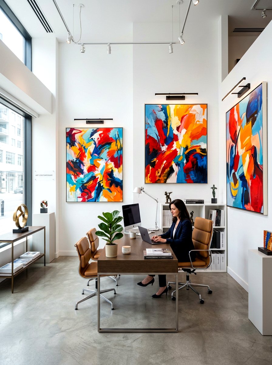 Contemporary Art Gallery Workspace - 30 luxury home office ideas