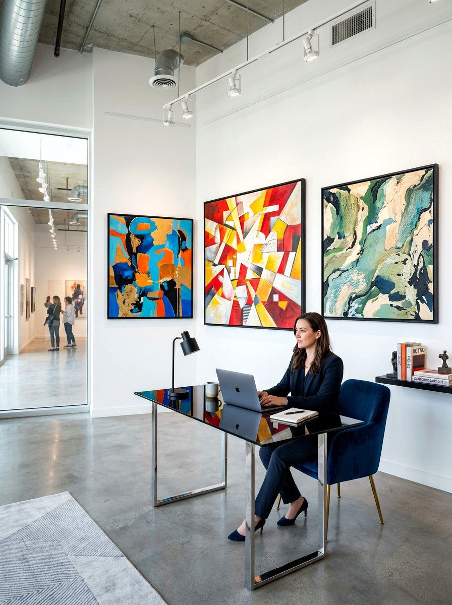 Contemporary Art Gallery - 30 video call office ideas