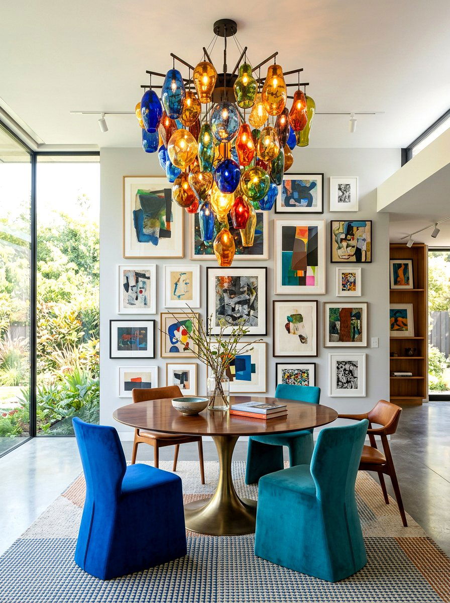 Contemporary Art Glass Lighting - 30 formal dining room chandelier ideas