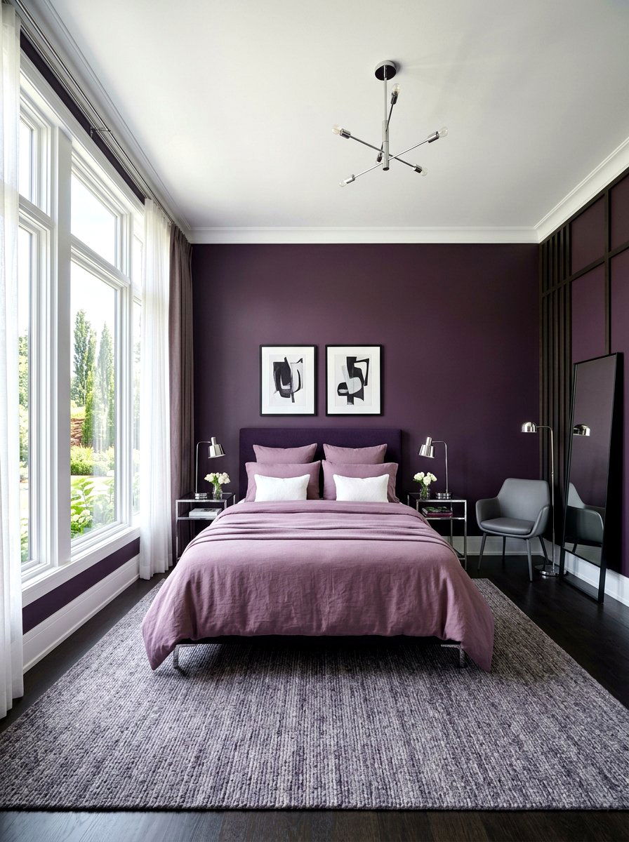 Contemporary Aubergine Bedroom - 30 aubergine bedroom ideas