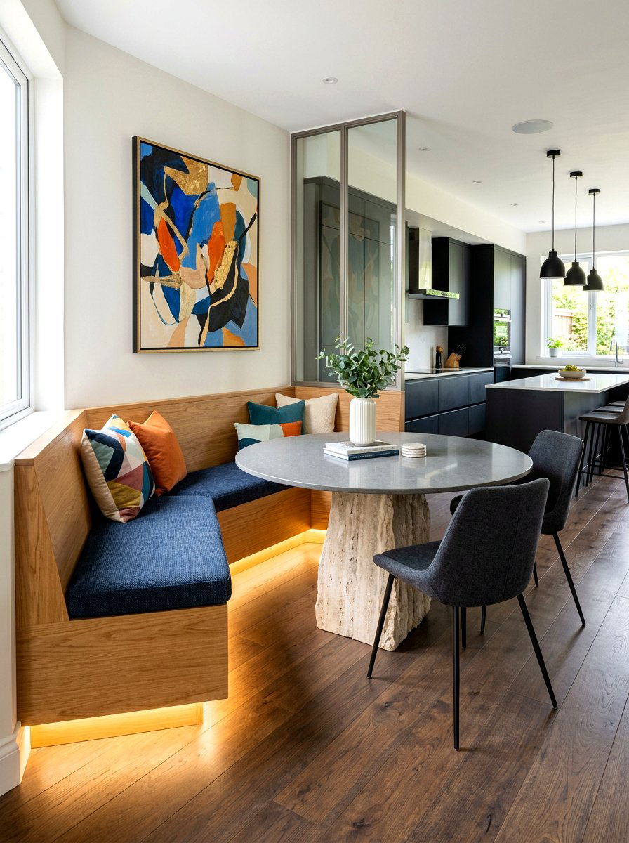 Contemporary Banquette Nook - 30 banquette dining room aesthetic ideas