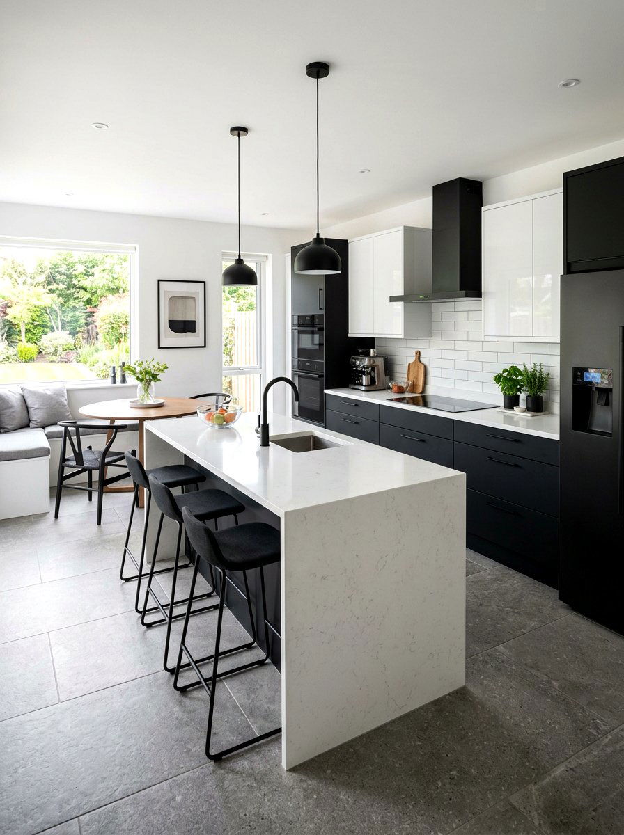 Contemporary Black And White Kitchen - 30 black and white kitchen ideas