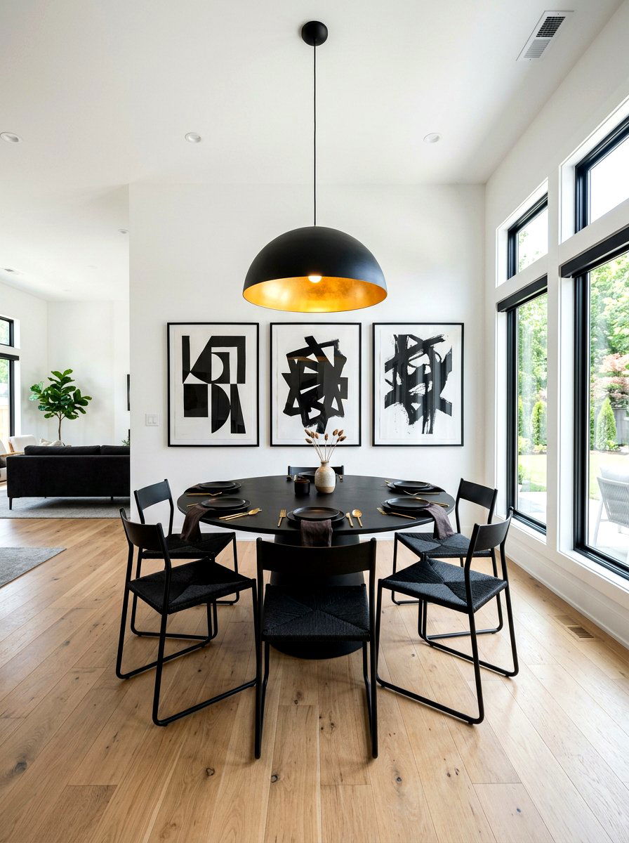 Contemporary Black Round Dining - 30 round dining room ideas