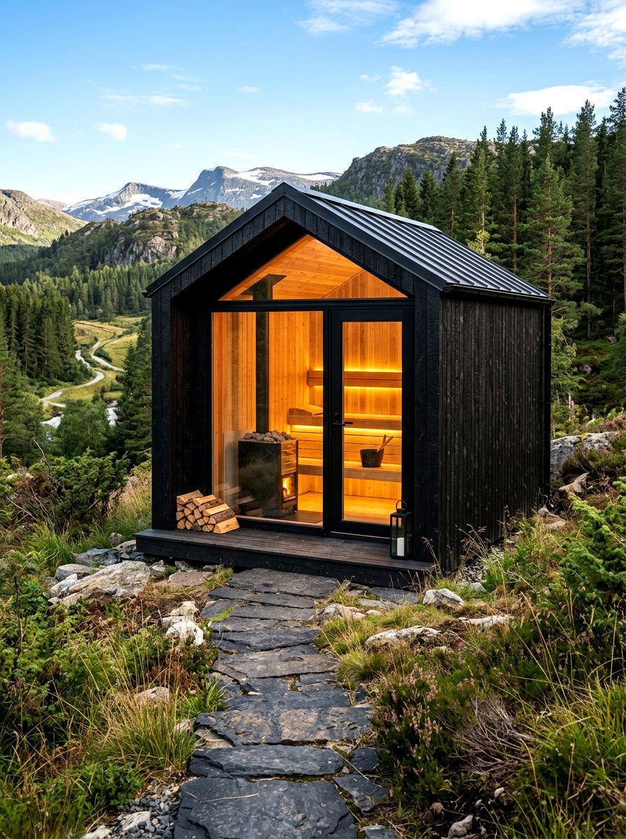 Contemporary Black Sauna Shed - 30 sauna shed ideas