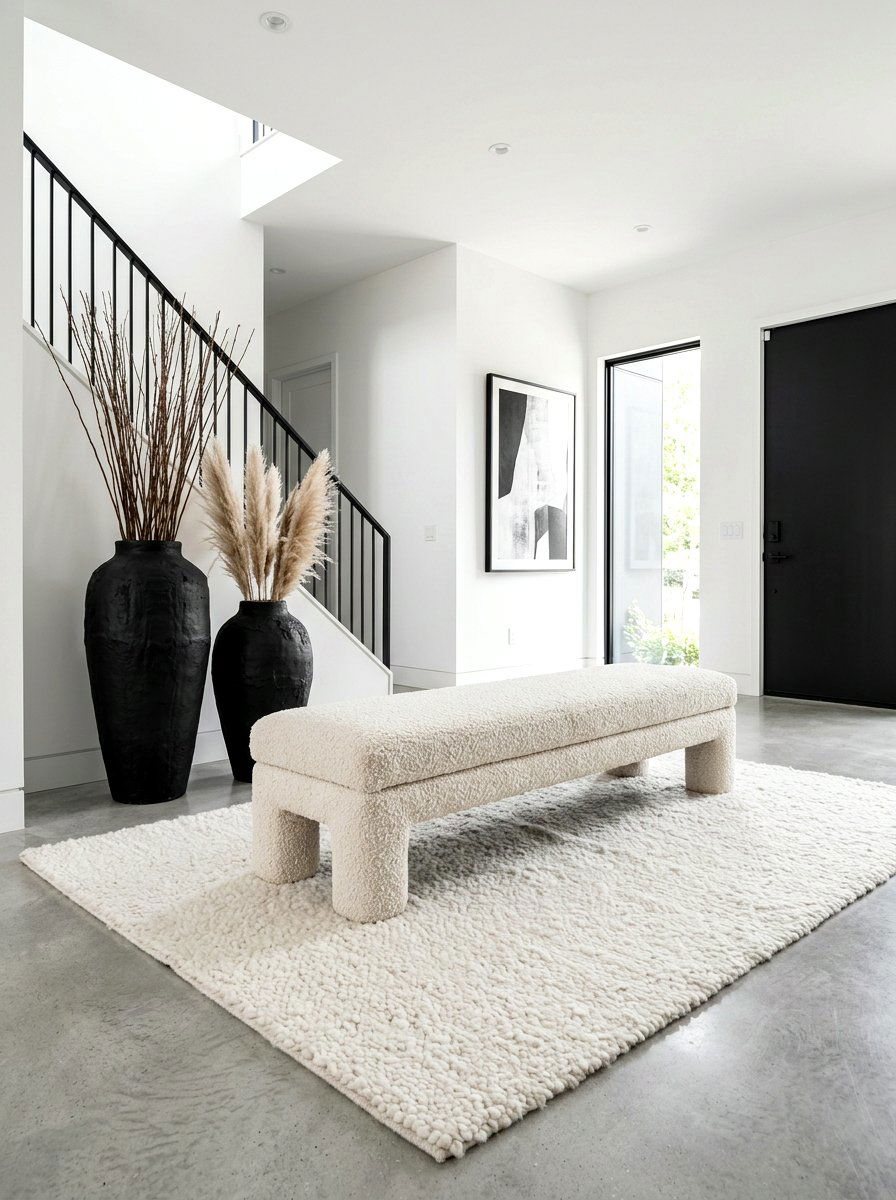 30 Boucle Entry Bench Ideas for Cozy, High-End First Impressions