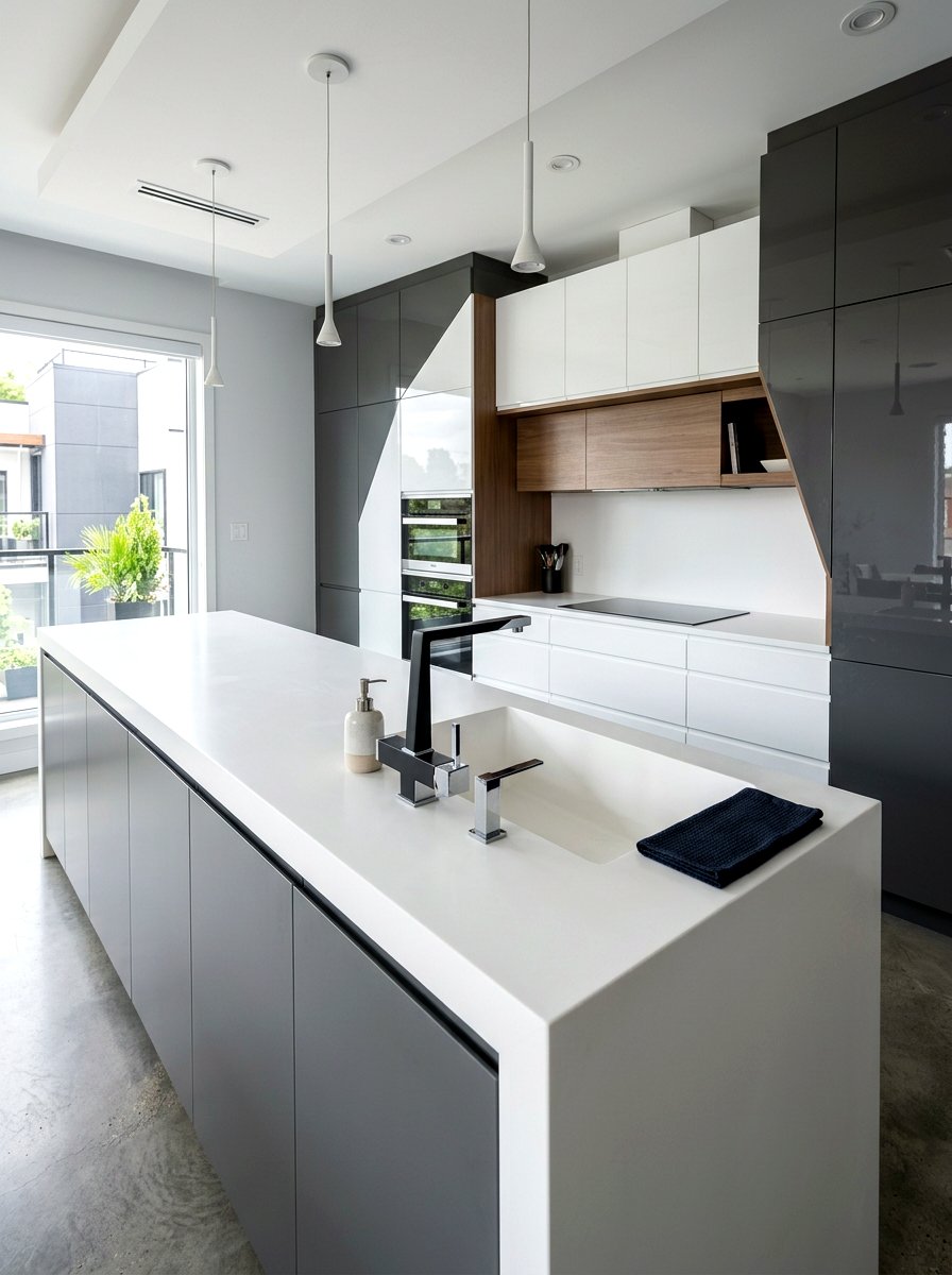Contemporary Bridge Faucet Sleek Sink - 30 bridge faucet kitchen ideas