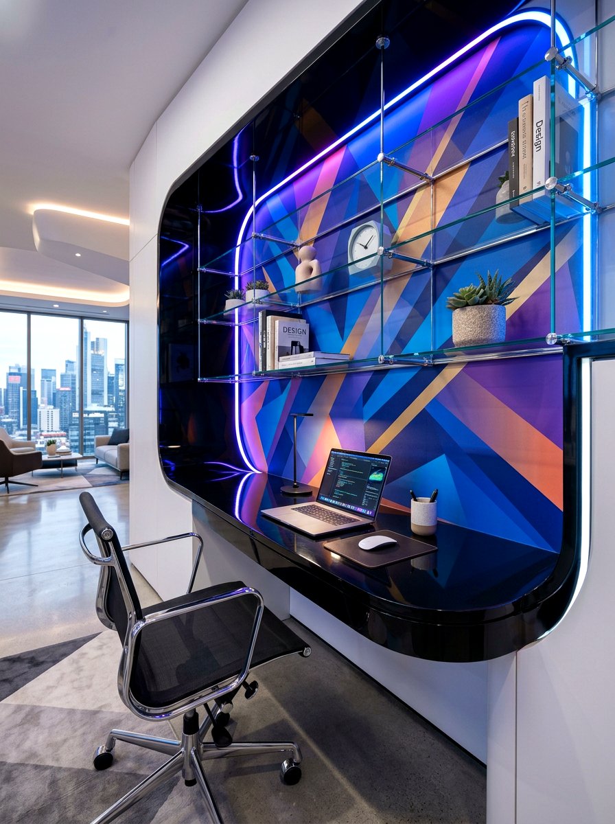 Contemporary Built In Desk - 30 office built in desk ideas