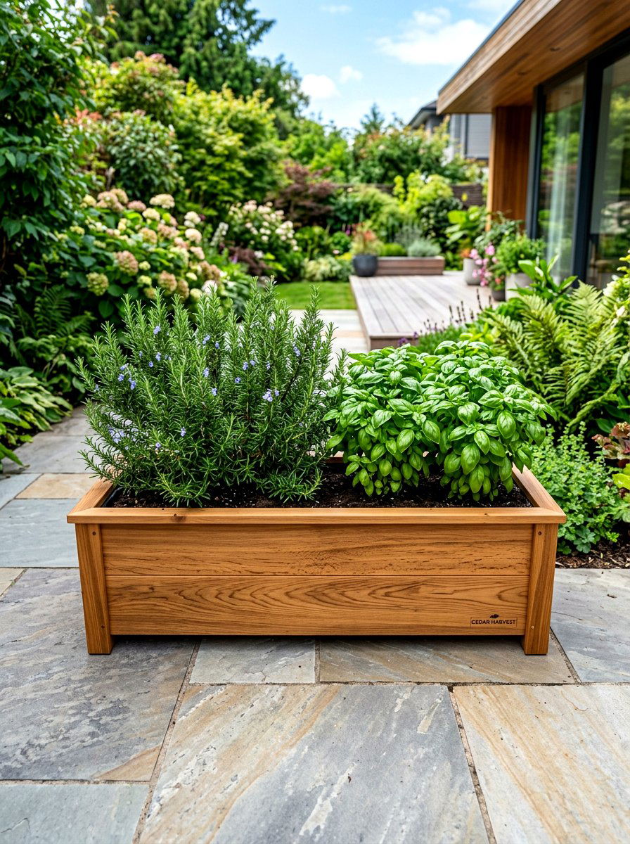 Contemporary Cedar Herb Planter - 30 modern herb garden ideas