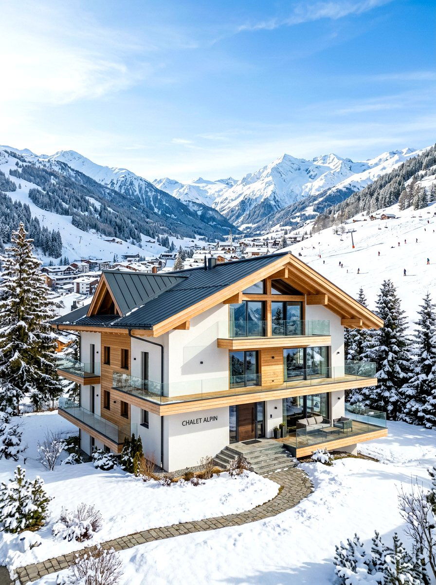 Contemporary Chalet - 30 mountain house exterior ideas