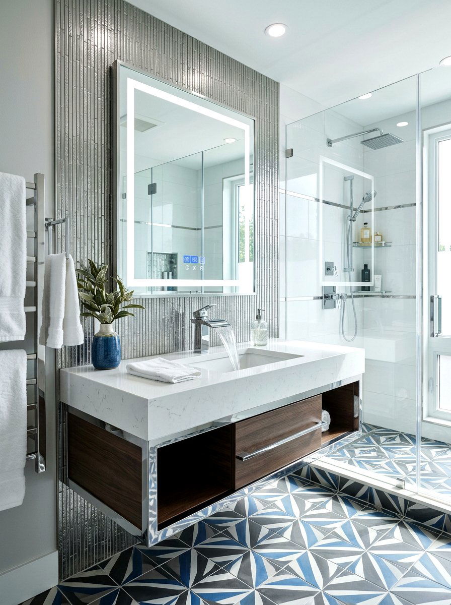 Contemporary Chrome Bathroom - 30 chrome bathroom ideas