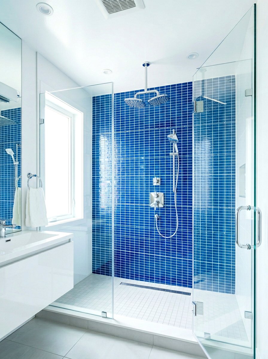 Contemporary Chrome Double Shower Head - 30 double shower head ideas