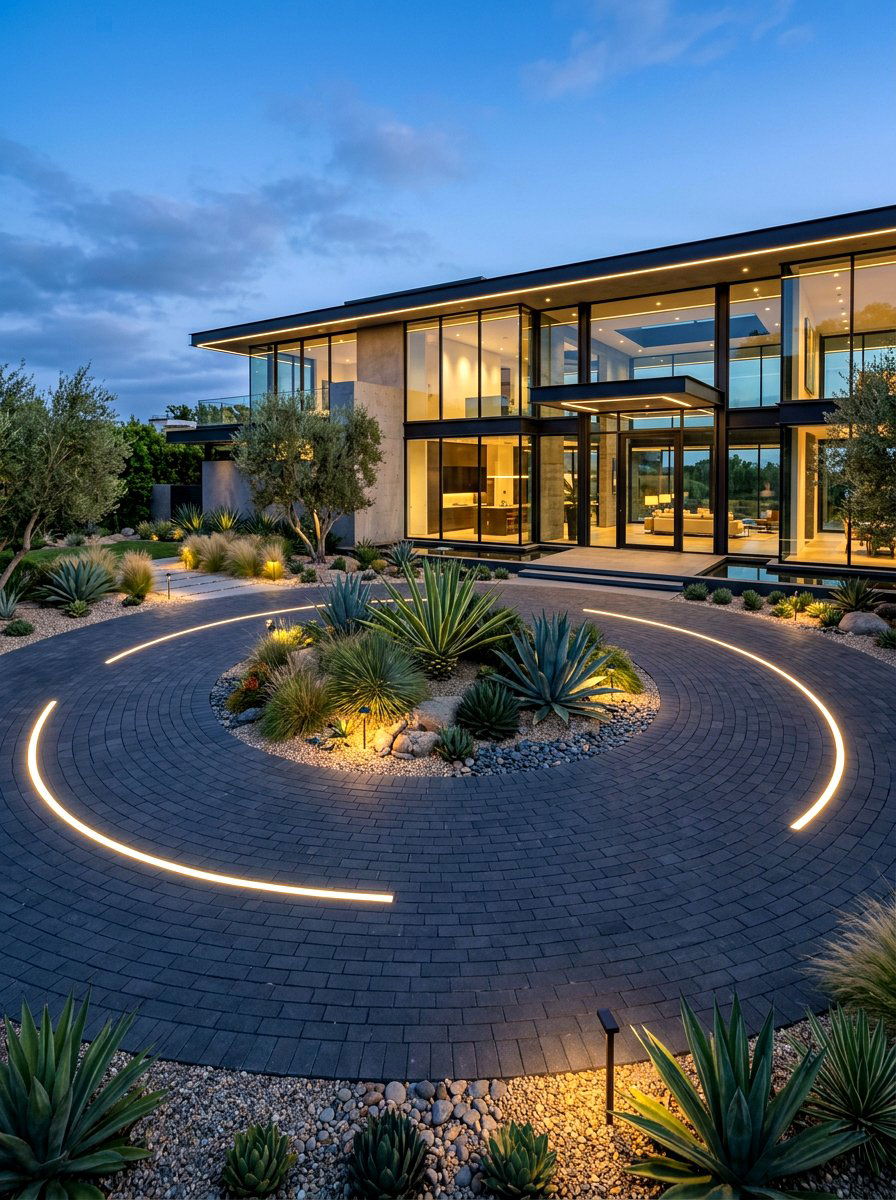 Contemporary Circular Driveway - 30 circular driveway ideas