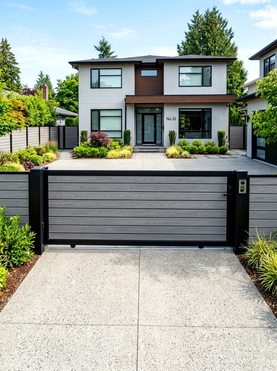 Contemporary Composite Gate - 30 front gate ideas