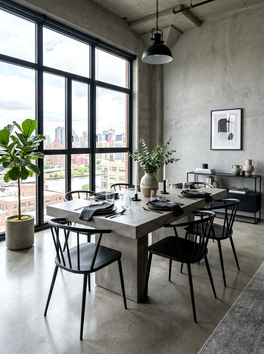 Contemporary Concrete Dining Table - 30 extendable dining table ideas