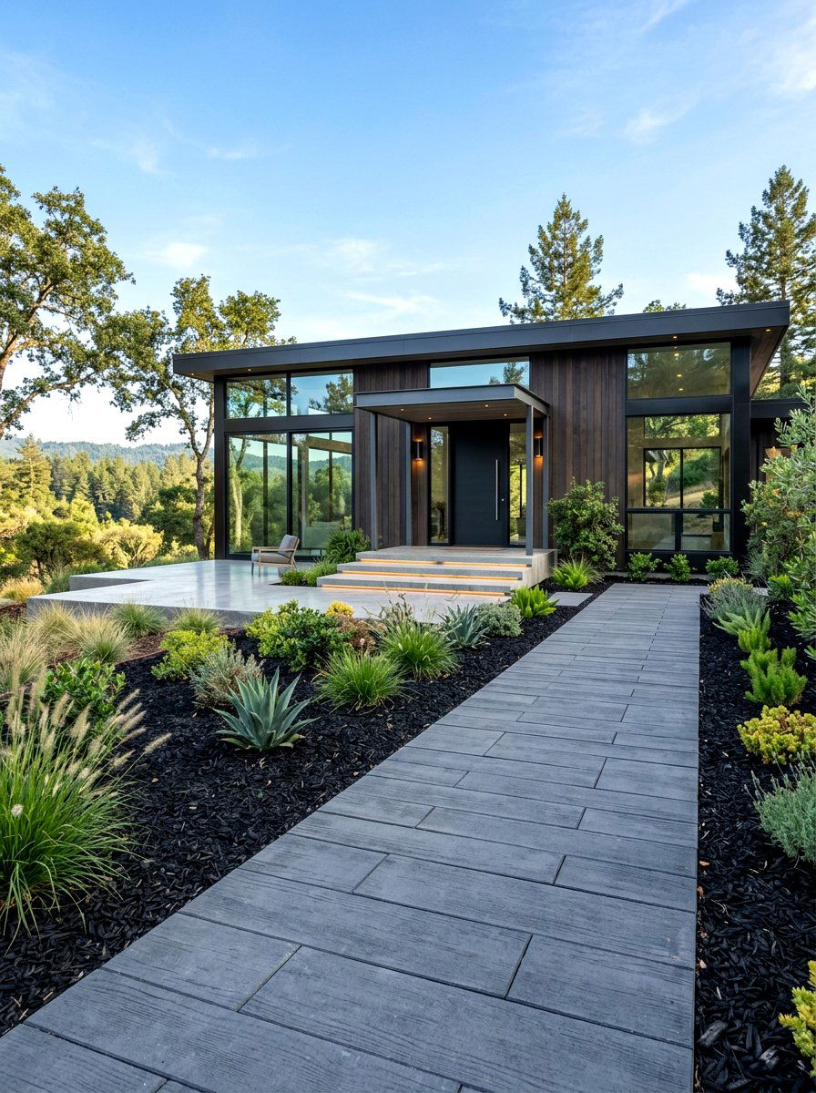 Contemporary Concrete Paver - 30 front walkway ideas