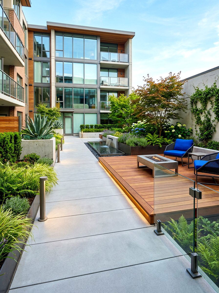 Contemporary Courtyard - 30 stone courtyard patio ideas