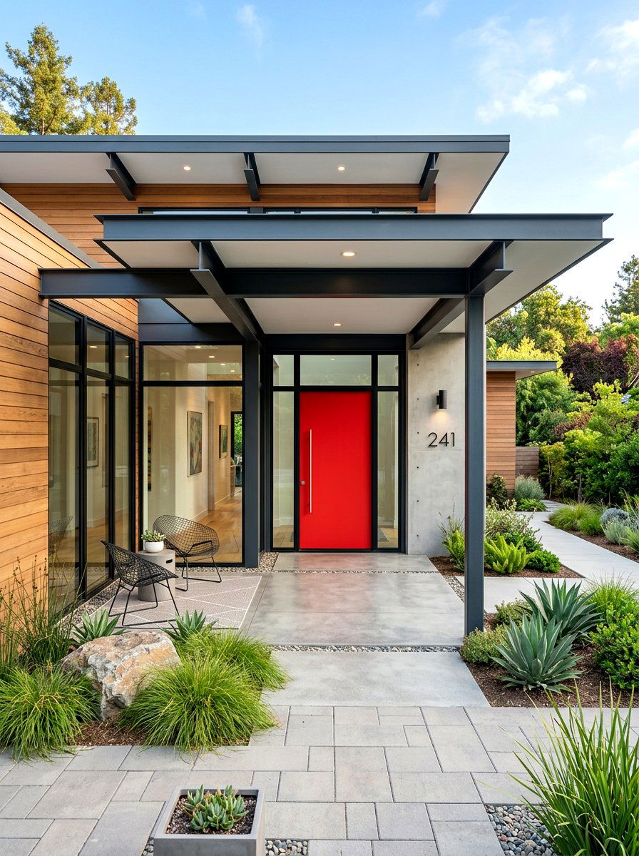 Contemporary Covered Front Entry - 30 covered front porch ideas