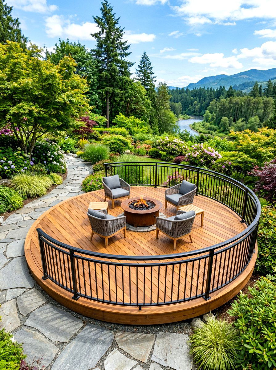 Contemporary Curved Railing - 30 deck railing ideas