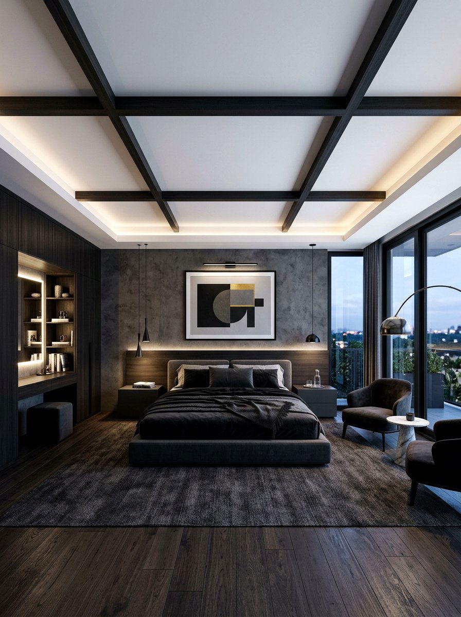 Contemporary Dark Beam Ceiling - 30 wood beam ceiling ideas