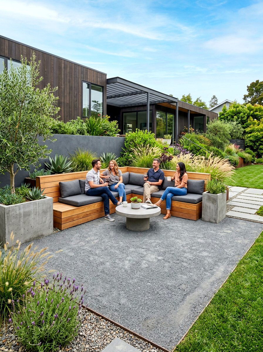Contemporary Decomposed Granite Patio With Built In Seating - 30 decomposed granite patio ideas