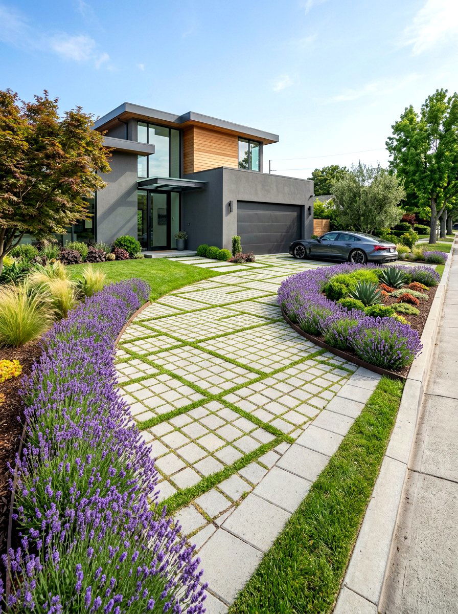 Contemporary Driveway Landscaping - 30 landscaping ideas