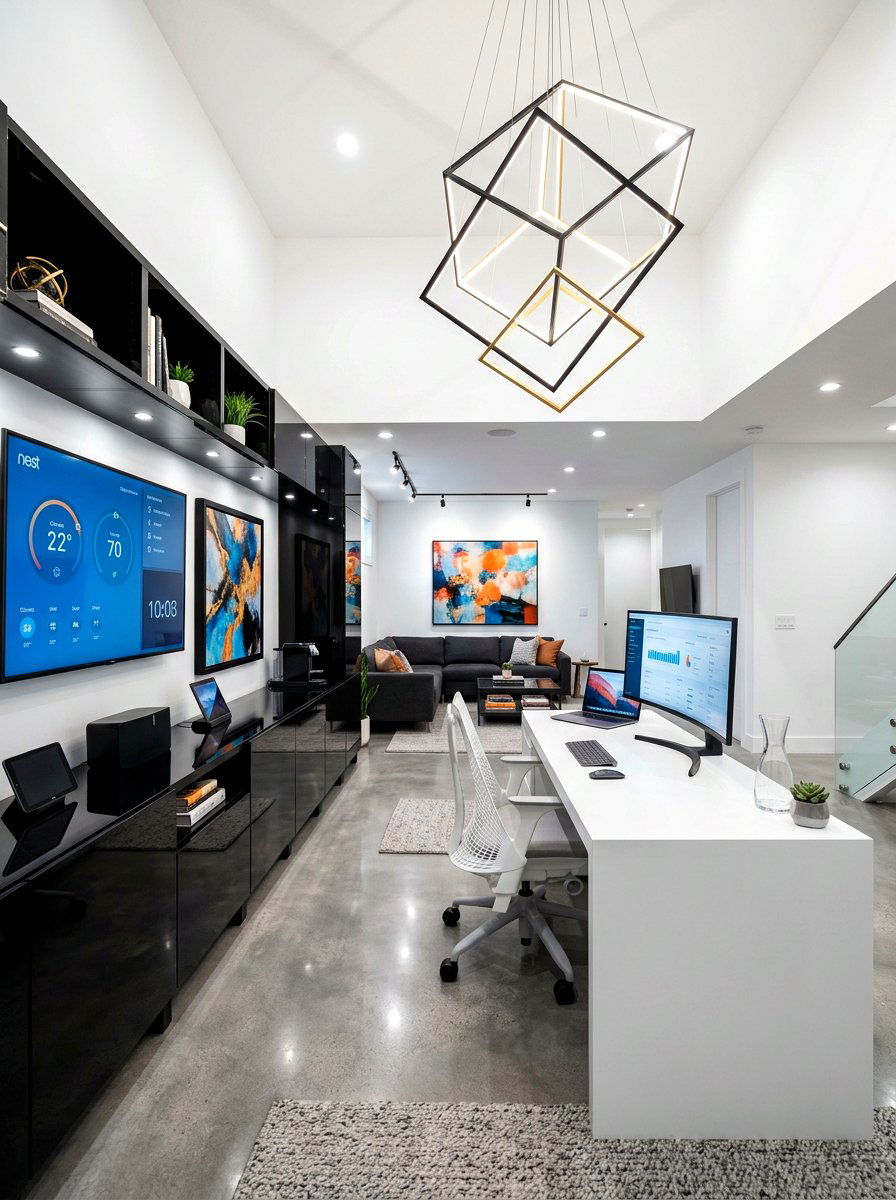 Contemporary Finished Basement Office - 30 basement office ideas