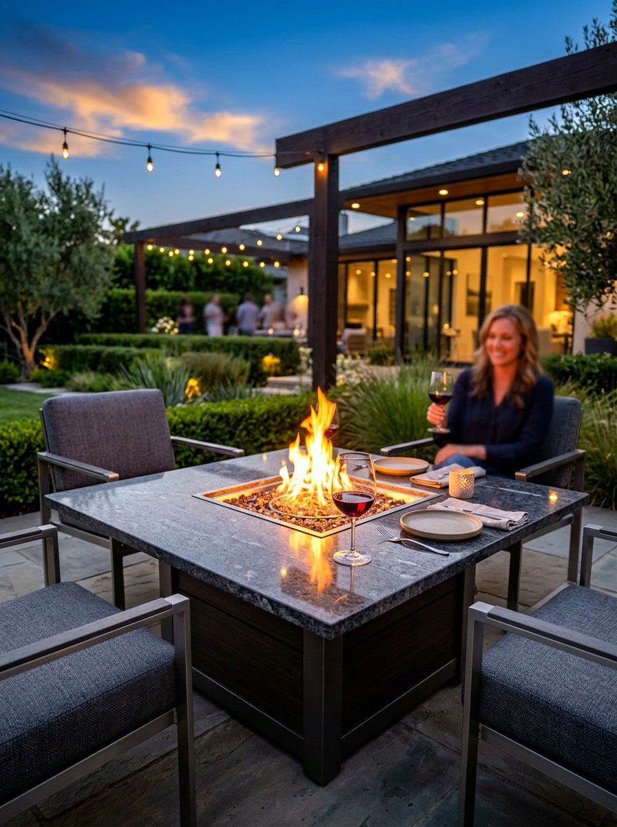Contemporary Fire Pit Table - 30 fire pit landscaping ideas