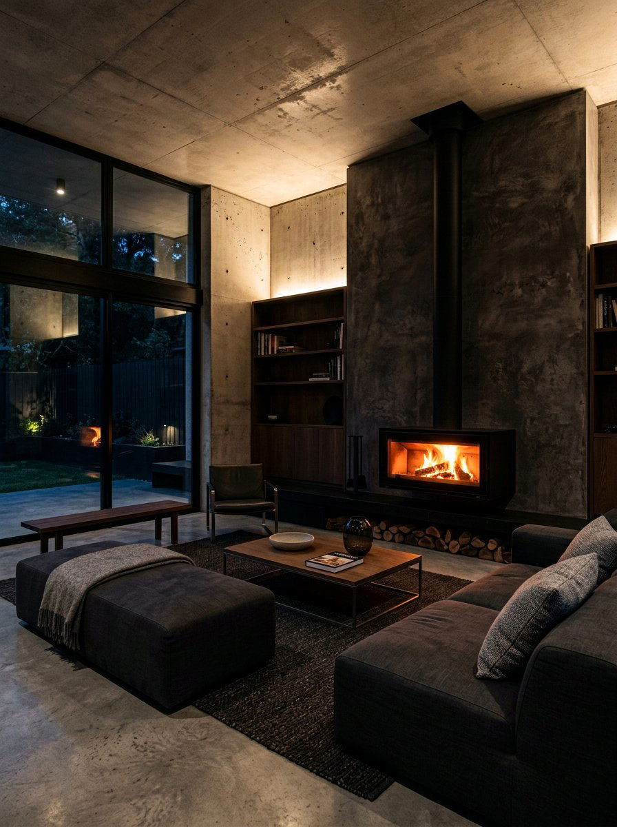 Contemporary Fireplace Living Room - 30 designer showroom living room ideas