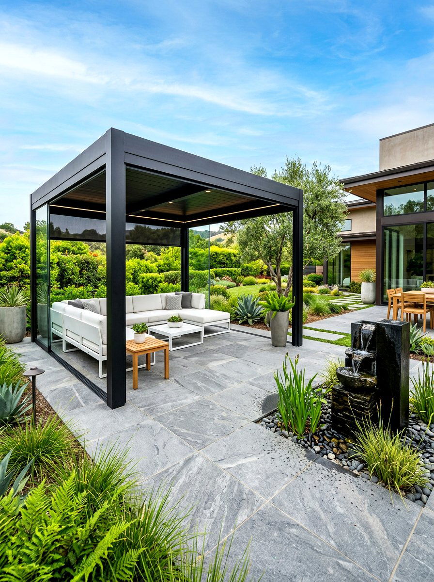 Contemporary Flat Roof Gazebo - 30 metal gazebo ideas