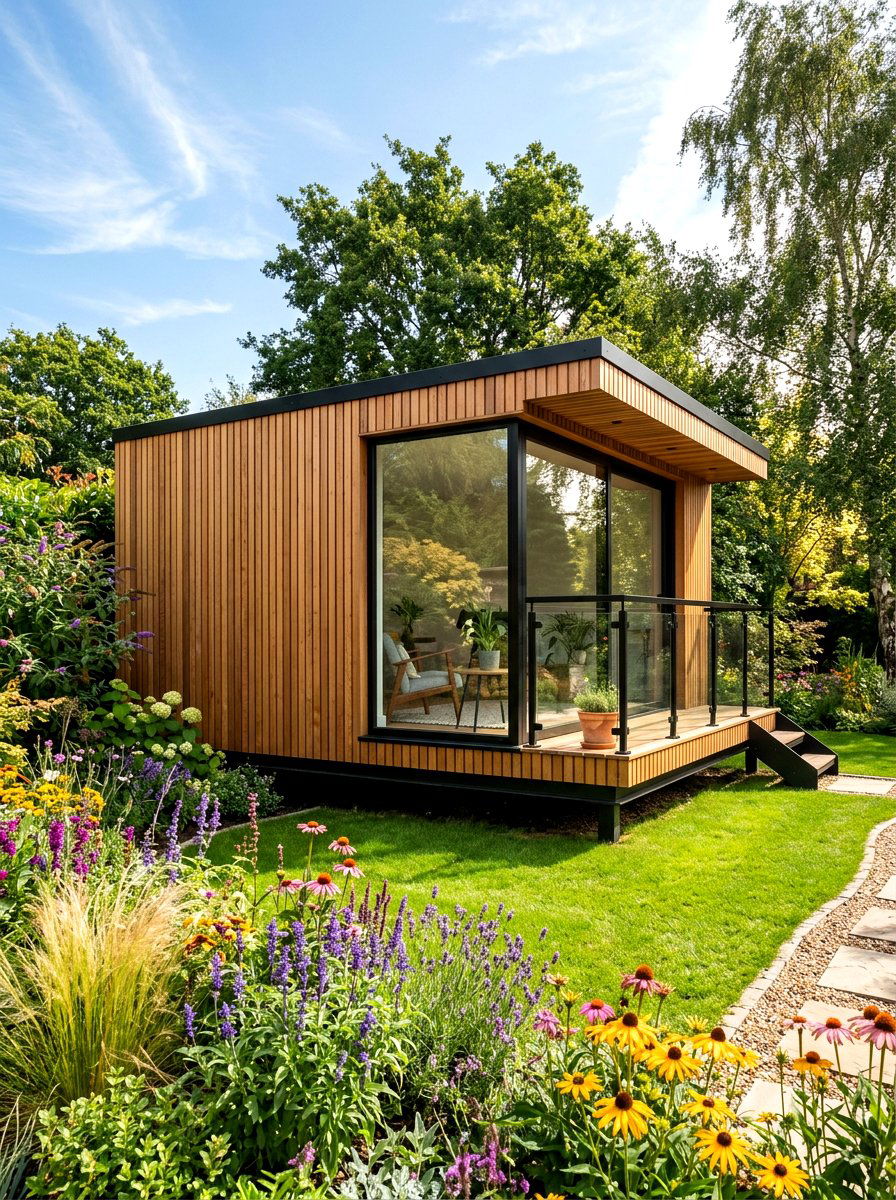 Contemporary Floating Garden Room - 30 office shed garden ideas
