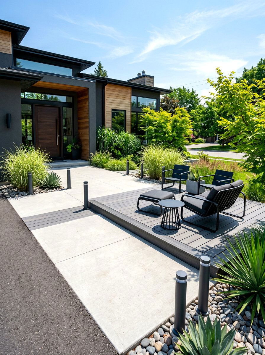 Contemporary Front Patio - 30 front patio ideas