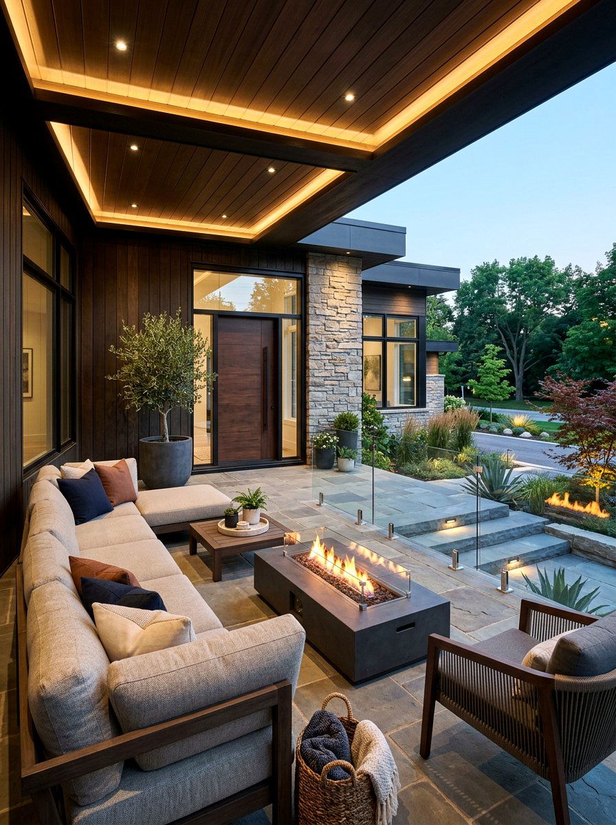 Contemporary Front Porch - 30 cozy front porch ideas
