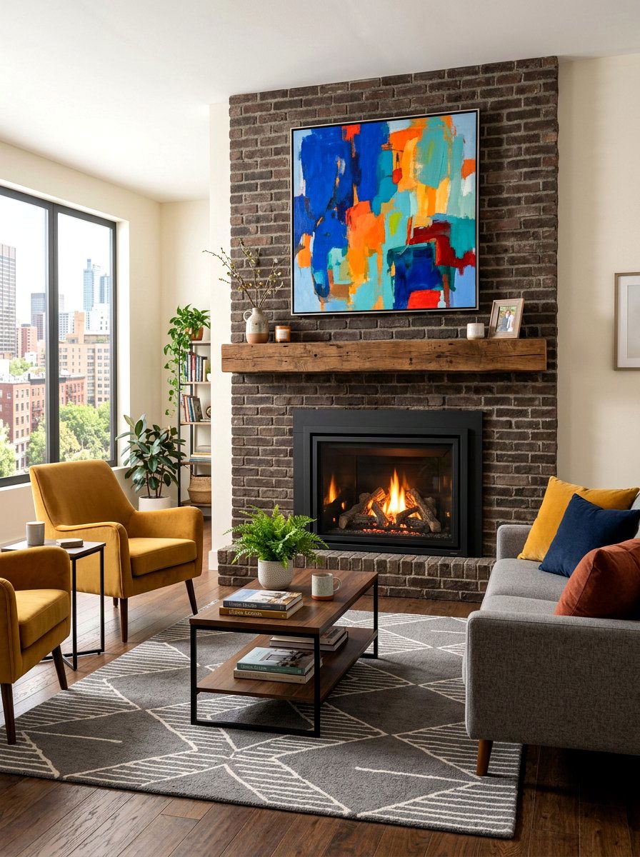 Contemporary Gas Insert - 30 basement fireplace ideas