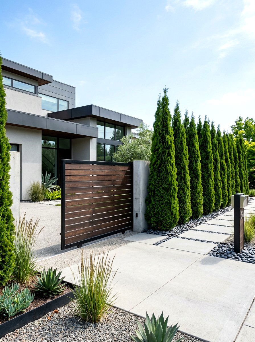 Contemporary Gate Landscaping - 30 front gate flower bed ideas