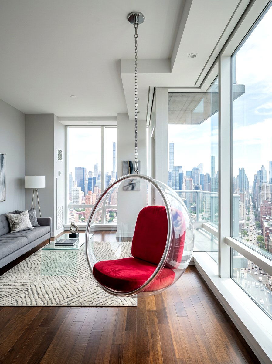 Contemporary Glass Bubble Chair - 30 cozy cocoon chair ideas
