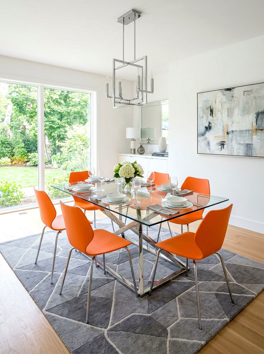 Contemporary Glass Dining Table - 30 elegant dining room ideas