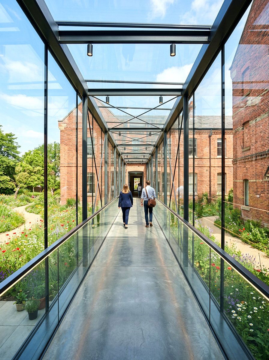 Contemporary Glass Link - 30 atrium house ideas
