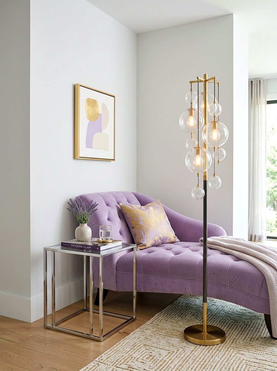 Contemporary Glass Orb Light - 30 reading lamp corner ideas